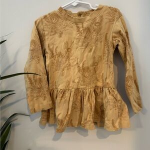 Kate Quinn Tan Floral Kids Blouse